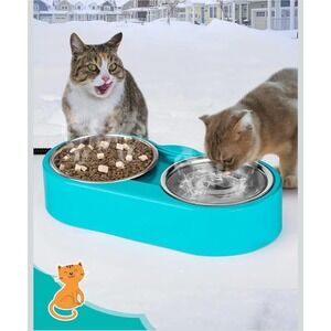 Heated Water Bowl for Cats - 48Oz Outdoor Heated Pet Dog Bowl